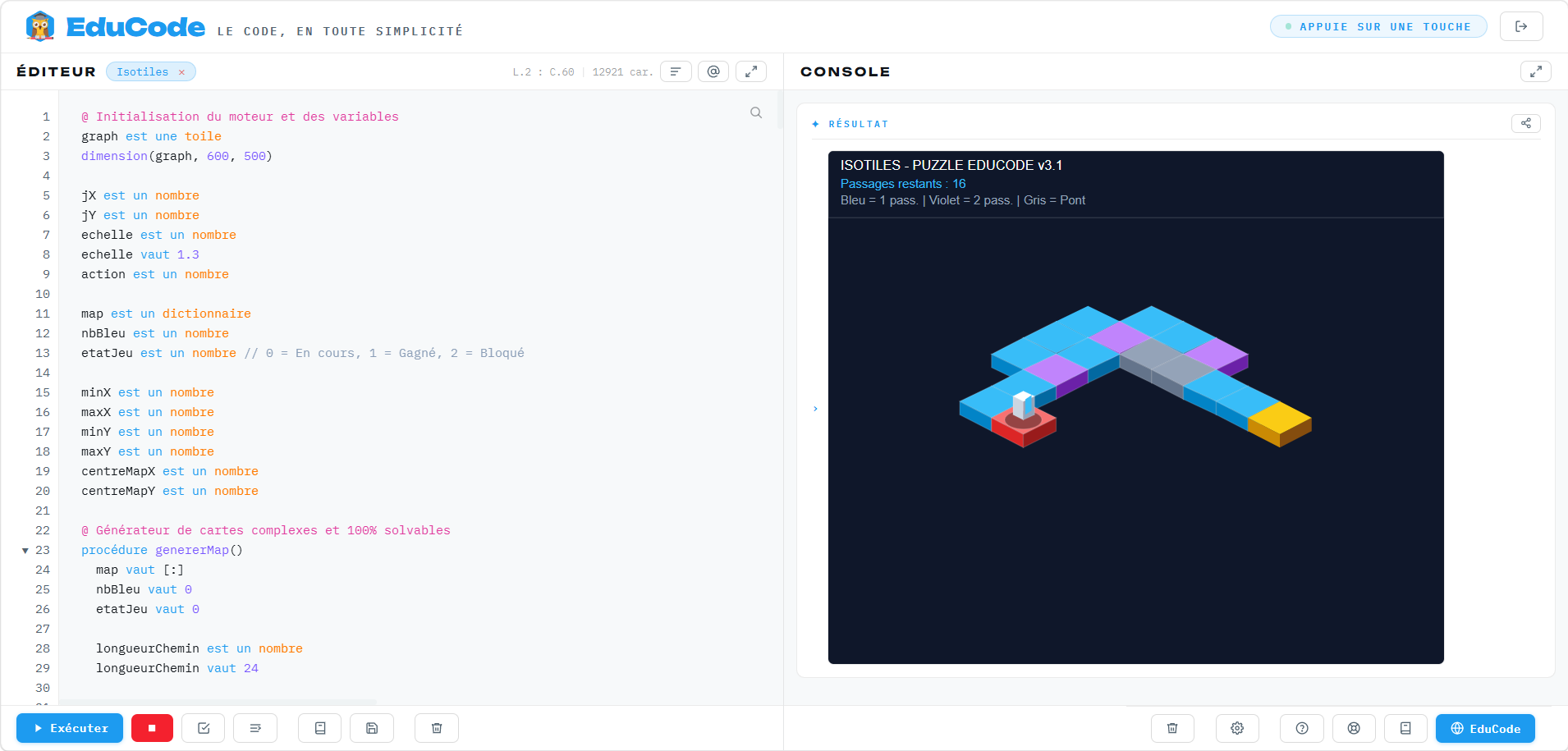 Un projet inspiré du jeu Isotiles – Isometric Puzzle Game