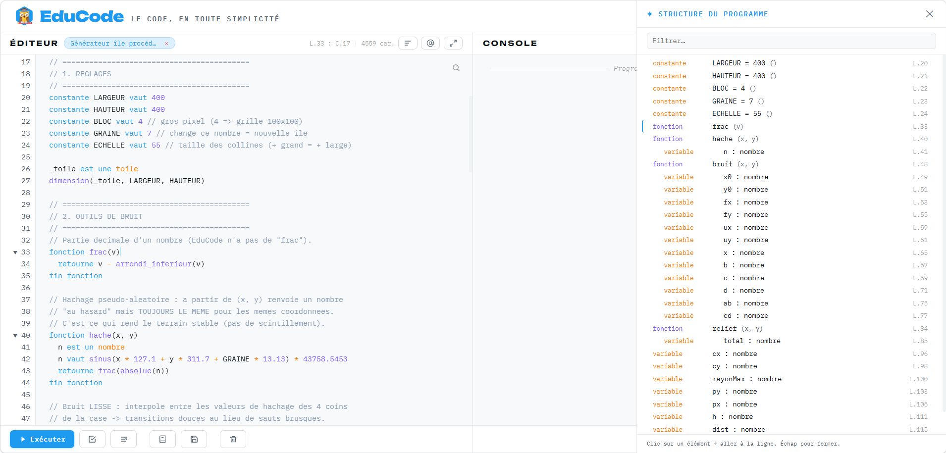 EduCode 3.2 - Structure du programme