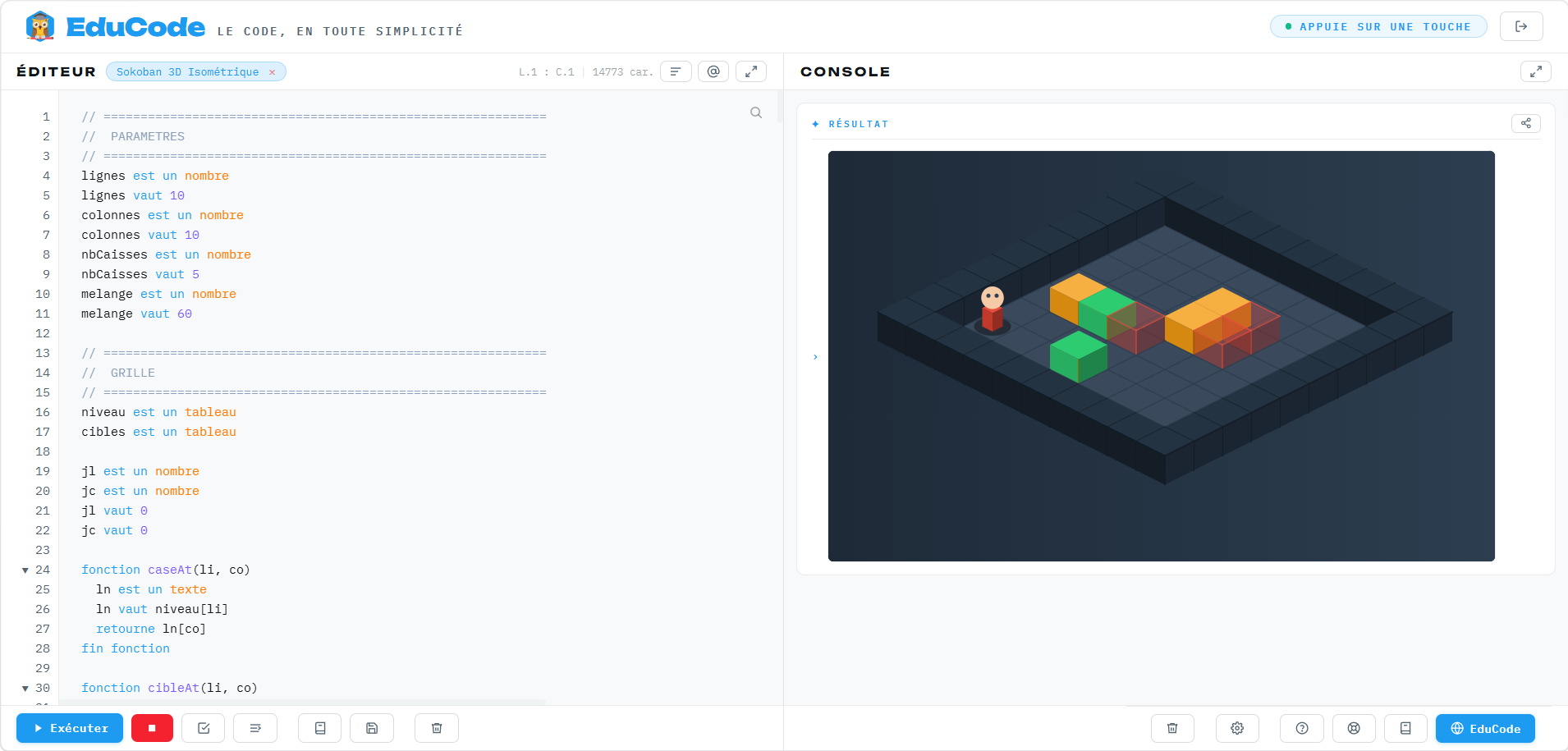 Sokoban en 3D isométrique : un projet mêlant algorithmie, génération procédurale et rendu graphique