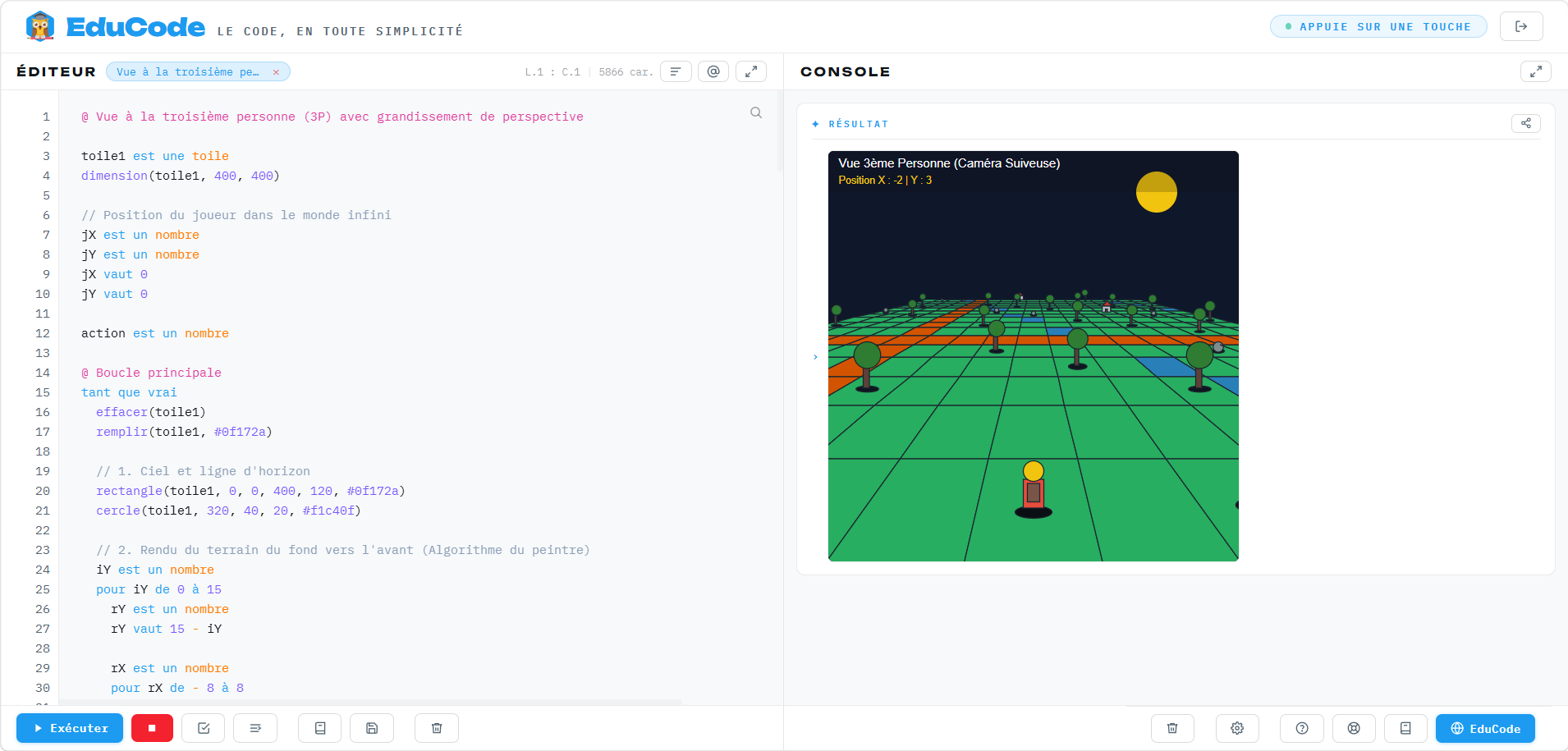 Vue 3ème Personne : un moteur de perspective dynamique pour mondes infinis