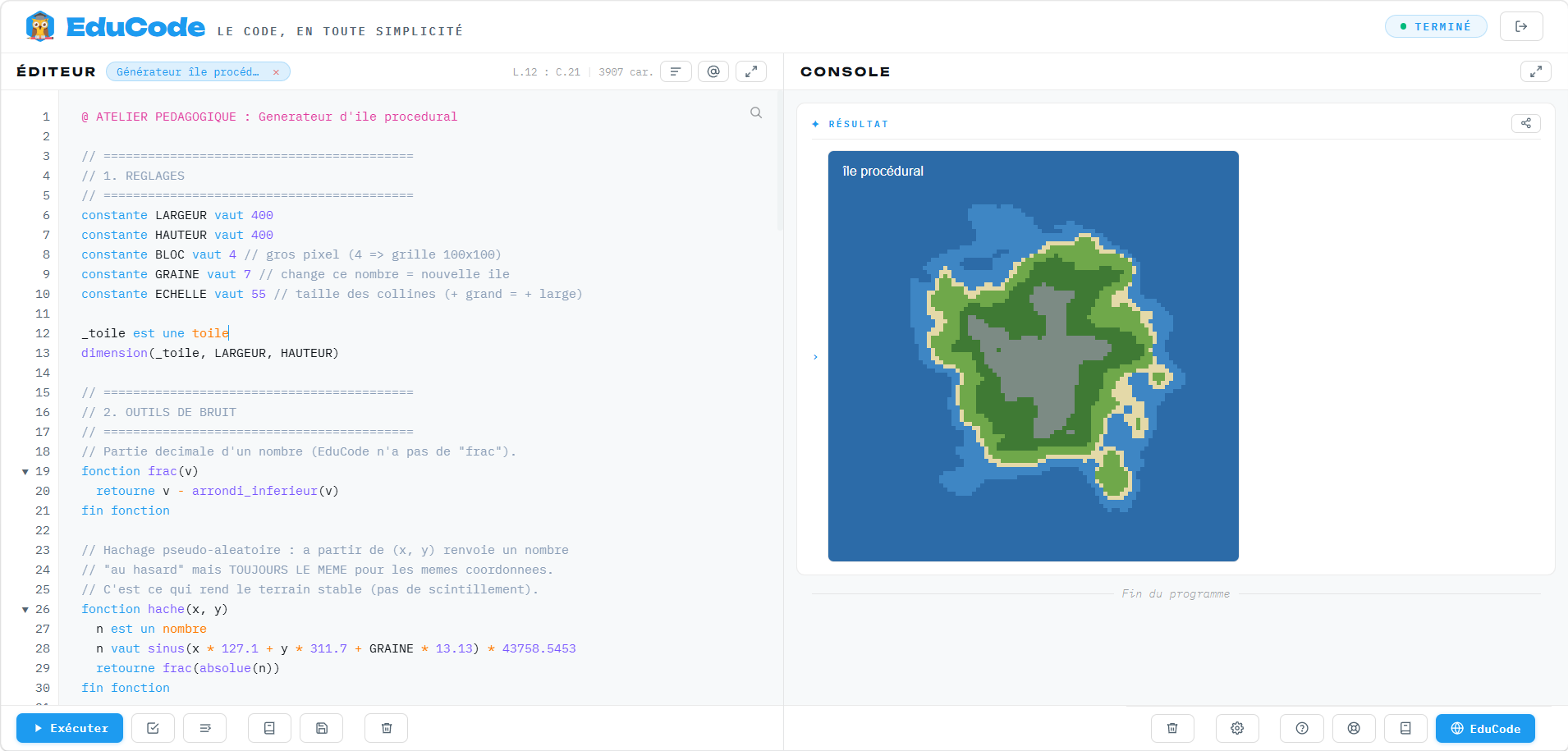 Construire une île procédurale avec du bruit fractal